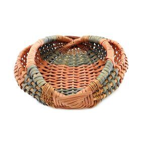 Decorative Wicker Basket Orange Green